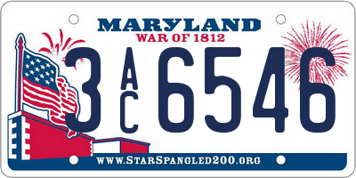 MD license plate 3AC6546