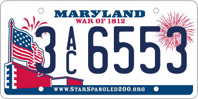 MD license plate 3AC6553