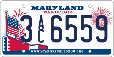 MD license plate 3AC6559