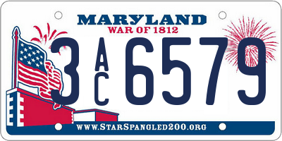 MD license plate 3AC6579