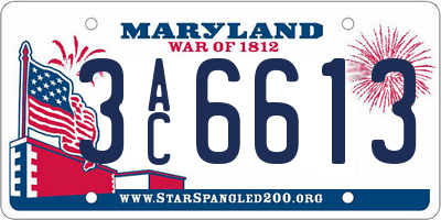 MD license plate 3AC6613