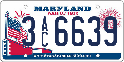 MD license plate 3AC6639