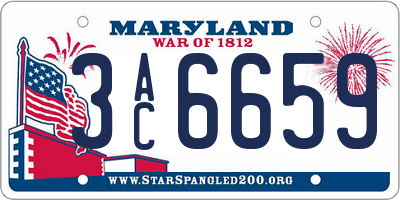 MD license plate 3AC6659