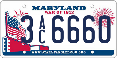 MD license plate 3AC6660