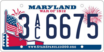 MD license plate 3AC6675