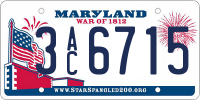 MD license plate 3AC6715