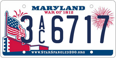 MD license plate 3AC6717