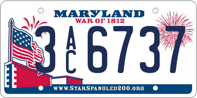 MD license plate 3AC6737