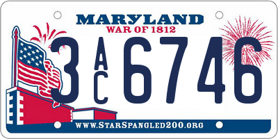 MD license plate 3AC6746