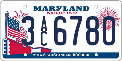 MD license plate 3AC6780