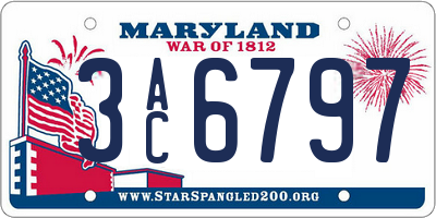 MD license plate 3AC6797