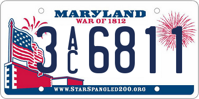 MD license plate 3AC6811