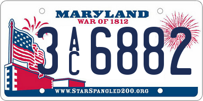 MD license plate 3AC6882