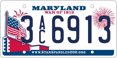 MD license plate 3AC6913