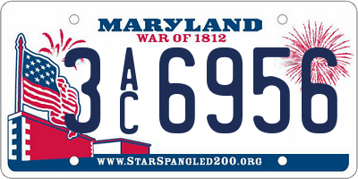 MD license plate 3AC6956