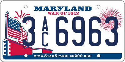 MD license plate 3AC6963