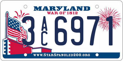 MD license plate 3AC6971