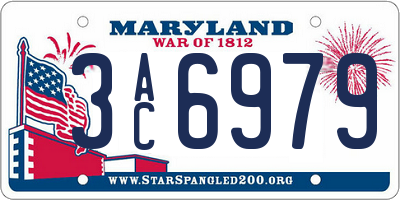 MD license plate 3AC6979