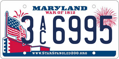 MD license plate 3AC6995