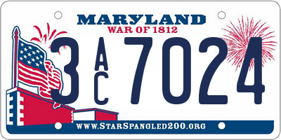MD license plate 3AC7024