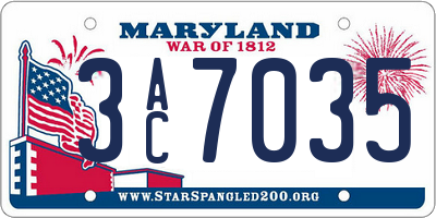 MD license plate 3AC7035