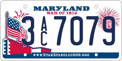 MD license plate 3AC7079