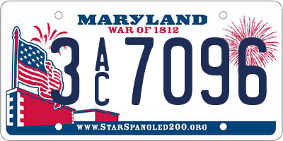 MD license plate 3AC7096