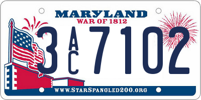 MD license plate 3AC7102