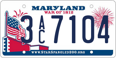 MD license plate 3AC7104