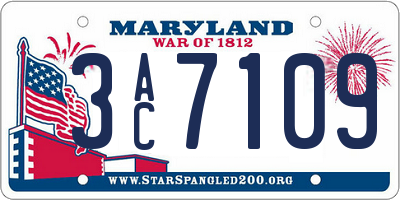 MD license plate 3AC7109