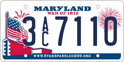 MD license plate 3AC7110