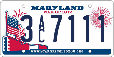 MD license plate 3AC7111