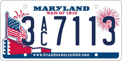 MD license plate 3AC7113