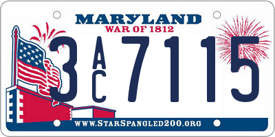 MD license plate 3AC7115