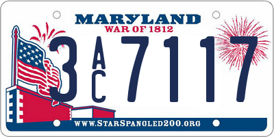 MD license plate 3AC7117