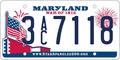 MD license plate 3AC7118