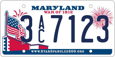 MD license plate 3AC7123