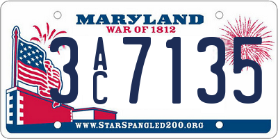 MD license plate 3AC7135