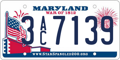 MD license plate 3AC7139