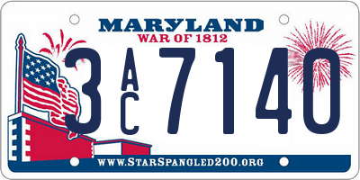 MD license plate 3AC7140