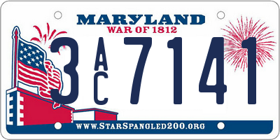 MD license plate 3AC7141