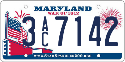 MD license plate 3AC7142