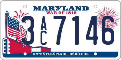 MD license plate 3AC7146