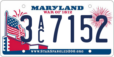 MD license plate 3AC7152