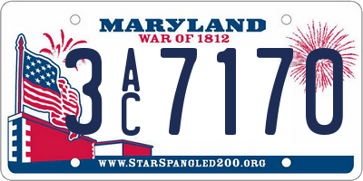 MD license plate 3AC7170