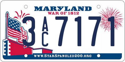 MD license plate 3AC7171