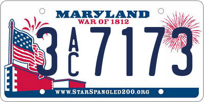 MD license plate 3AC7173