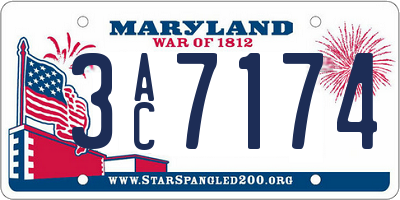 MD license plate 3AC7174