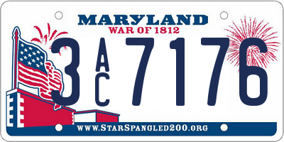 MD license plate 3AC7176