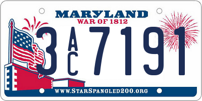MD license plate 3AC7191